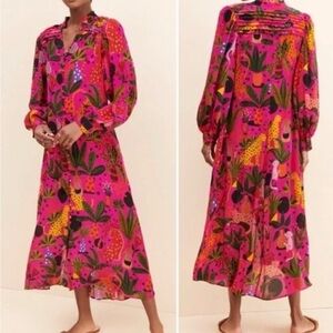 FARM Rio leopard dress Vibrant Pink Floral Dress